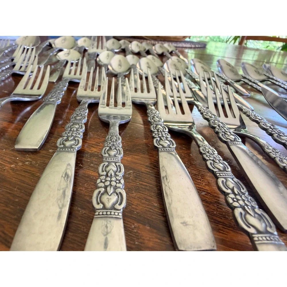 Oneida Northland REBECCA Stainless Lot of 52 Forks Spoons Flatware Vintage